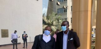 Lawyer for Transparency International Olumide Babalola with GII’s Michael Boadi