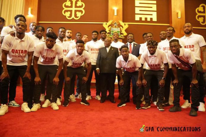 Akufo Addo with Black Stars players