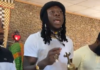 Stonebwoy gives a speech in Ghana Town, Zambia