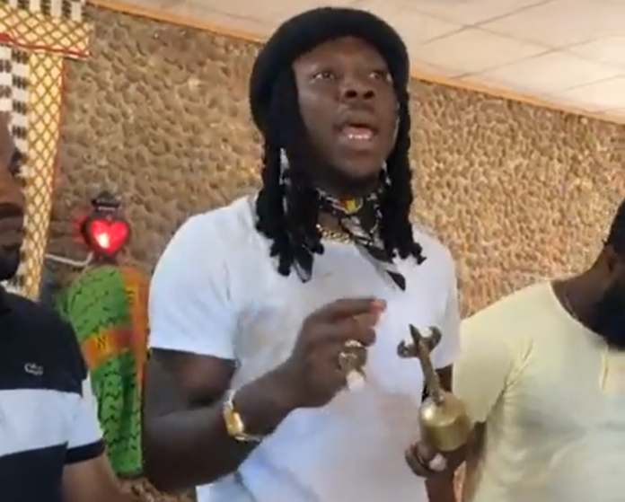 Stonebwoy gives a speech in Ghana Town, Zambia