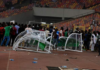 Super Eagles fans stormed the pitch after the game AFP