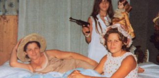 Marisa Merico holding her father's gun (Image: Daily Mirror/Andy Stenning)