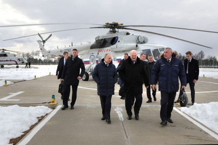 Putin, Belarusian President Alexander Lukashenko and Director General of Roscosmos Dmitry Rogozin visit the Vostochny Cosmodrome ( Image: via REUTERS)