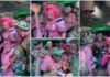 Nollywood actresses making it rain cash at Rita Dominic's wedding. Photos: @chiomaakpotha