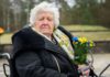 Anastasia Gulej from Kyiv at the Bergen-Belsen concentration camp memorial (Image: Alamy Live News.)
