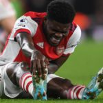 Thomas Partey of Arsenal reacts during the Premier League match between Arsenal and Liverpool at Emirates Stadium on March 16, 2022 in London, England. (Photo by David Price/Arsenal FC via Getty Images) Image credit: Getty Images