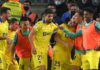 Lucas Perez (3rdR) celebrates with teammates after scoring a goal Image credit: Getty Images