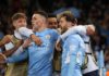 MANCHESTER, ENGLAND - APRIL 26: Bernardo Silva of Manchester City celebrates after scoring a goal to make it 4-2 during the UEFA Champions League Semi Final Leg One match between Manchester City and Real Madrid at City of Manchester Stadium on April 26, 2 Image credit: Getty Images
