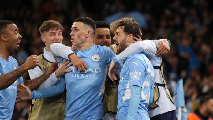 MANCHESTER, ENGLAND - APRIL 26: Bernardo Silva of Manchester City celebrates after scoring a goal to make it 4-2 during the UEFA Champions League Semi Final Leg One match between Manchester City and Real Madrid at City of Manchester Stadium on April 26, 2 Image credit: Getty Images