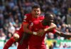 Naby Keita of Liverpool celebrates scoring the opening goal with team-mate Luis Diaz during the Premier League match between Newcastle United and Liverpool at St. James' Park Image credit: Getty Images