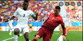 Asamoah Gyan clashed with Cristiano Ronaldo on the pitch of play on 2014