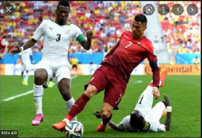 Asamoah Gyan clashed with Cristiano Ronaldo on the pitch of play on 2014