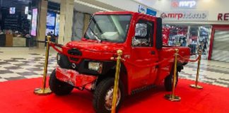 The environmentally-friendly electric car's brand name is Kaypee Motor