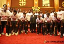 President Akufo Addo with Black Stars players