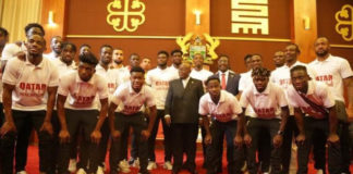 President Akufo Addo with Black Stars players