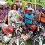 Biakoye DCE presents motorbikes, laptops to enhance operations
