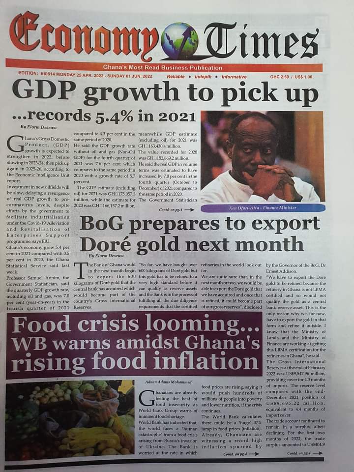 Newspaper Headlines: Monday, April 25, 2022. 119