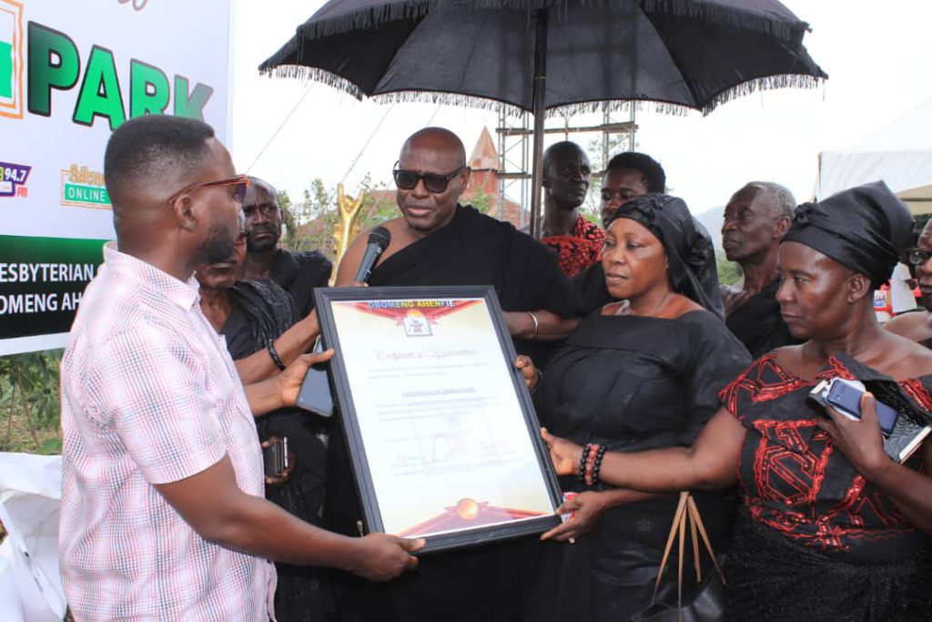 Adom FM donates Event Park to Kwawu Obomeng