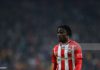 WOLVERHAMPTON, ENGLAND - JANUARY 15: Mohammed Salisu of Southampton looks on during the Premier League match between Wolverhampton Wanderers and Southampton at Molineux on January 15, 2022 in Wolverhampton, England. (Photo by Naomi Baker/Getty Images)
