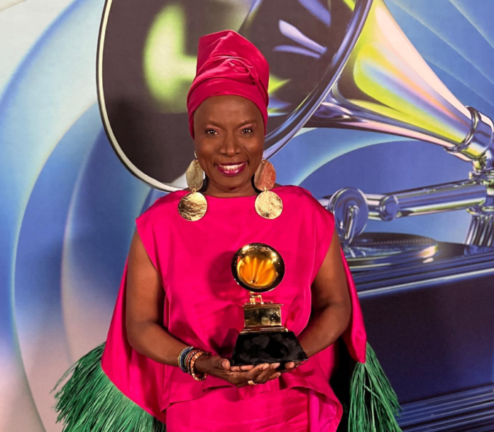 Angelique Kidjo after her Grammy 2022 win | credit: @angeliquekidjo