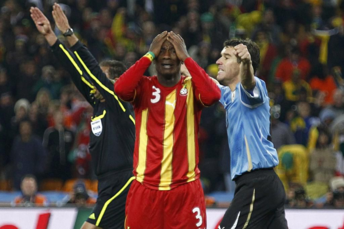 Asamoah Gyan penalty miss against Uruguay