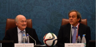 Former Fifa president Sepp Blatter and former Uefa president Michel Platini