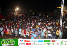 Adom Mega Street Bash 2022 underway at Mpraeso; Kuami Eugene set to perform Crowd keeps increasing at Adom Mega Street Bash 2022