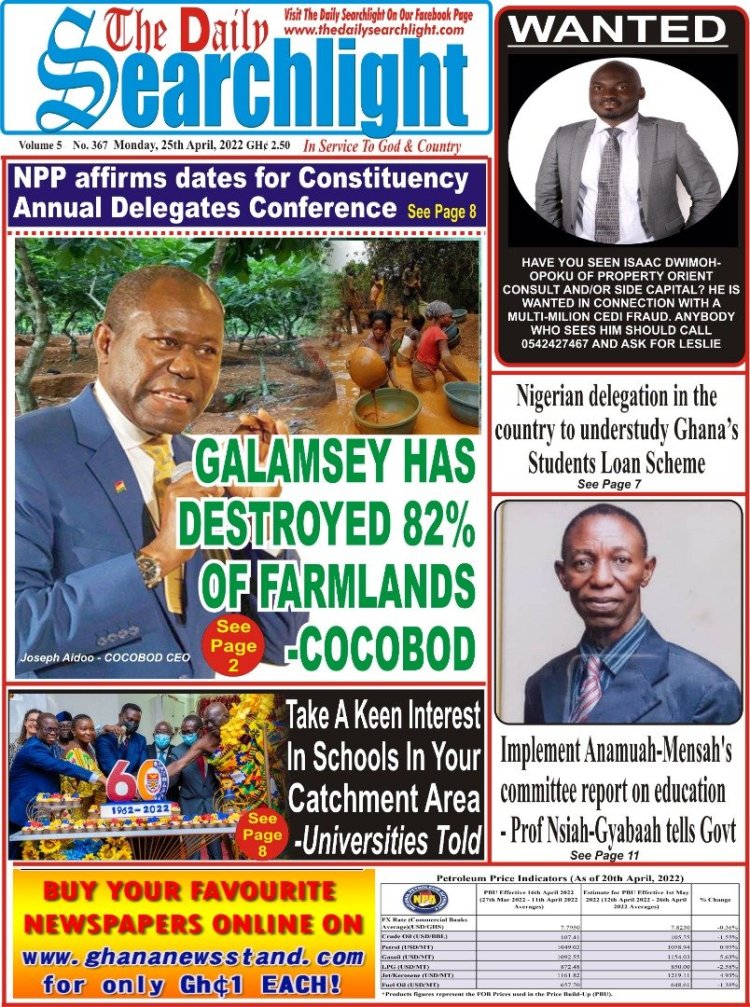 Newspaper Headlines: Monday, April 25, 2022. 111