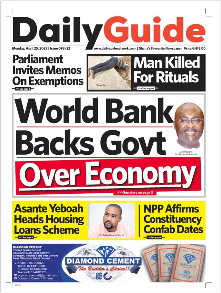 Newspaper Headlines: Monday, April 25, 2022. 113