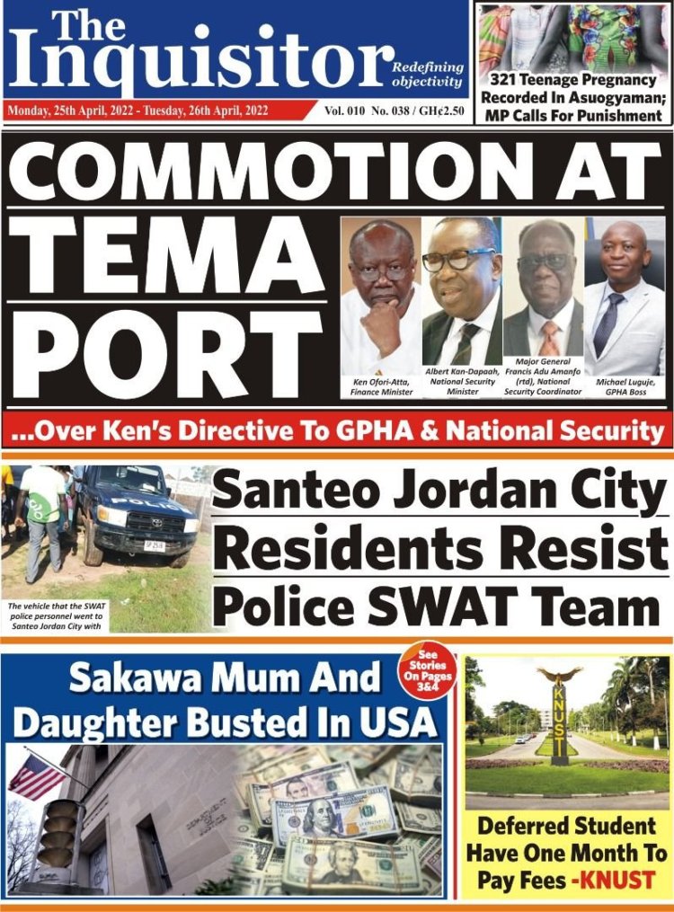 Newspaper Headlines: Monday, April 25, 2022. 110