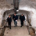 Inside Finland’s underground shelters built to shield people in case of Russian attack Matt Roper, centre, visits one of the shelters (Image: Rowan Griffiths / Daily Mirror)