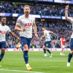 PL: Tottenham Hotpsur close in on Arsenal with impressive win Harry Kane of Tottenham Hotspur celebrates with Pierre-Emile Hojbjerg, Ryan Sessegnon after scoring 2nd goal during the Premier League match between Tottenham Hotspur and Arsenal at Tottenham Hotspur Stadium on May 12, 2022 in London, United Kingdom. Image credit: Getty Images