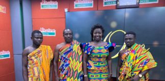 Nhyira Fm’s Mama Effe Amanor honoured with a Special Kente cloth woven in her name
