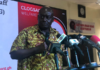 Executive Secretary of CLOGSAG, Mr Isaac Bampoe Addo addressing the press conference