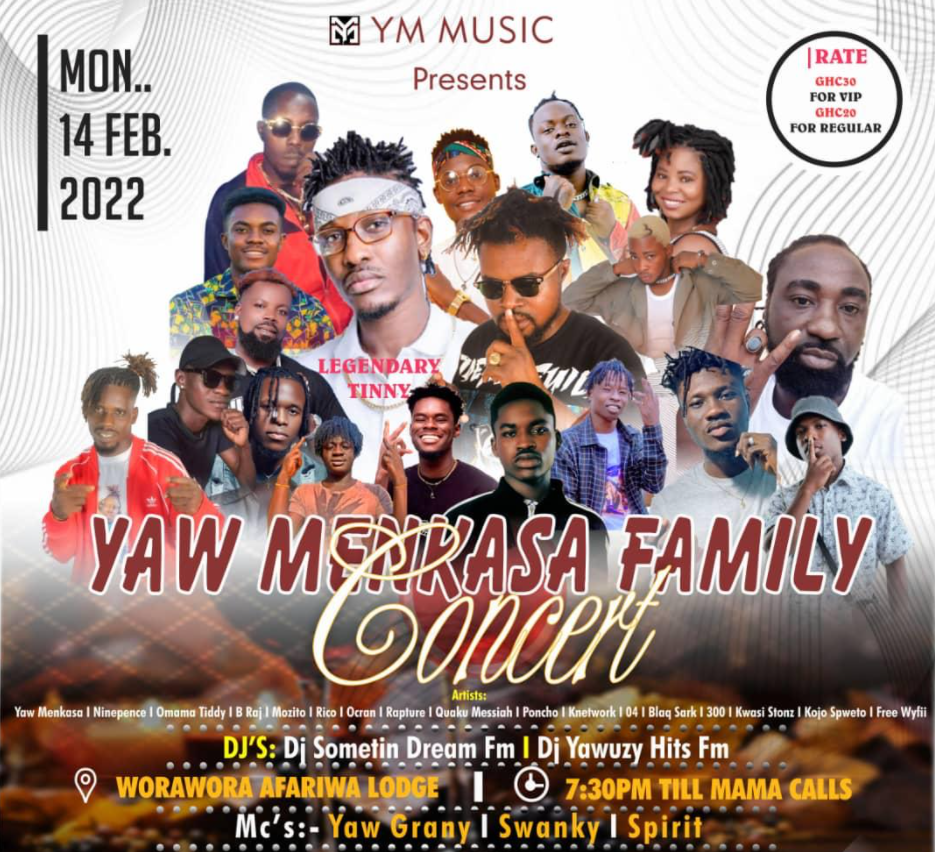 Official flyer of Yaw Menkasa Family event that Tinny failed to show up for in the Oti Region