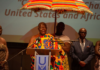 Asantehene, Otumfuo Osei Tutu II delivering a lecture on "Contemporary challenges in US and Africa relations" at the University of Memphis, in the United States of America Thursday evening [May 5, 2022] / photo credit: @victorayitey*