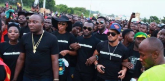 From left: Efya, DKB, Yvonne Nelson (black sunhat), Prince David Osei, Van Vicker & Barima Sydney