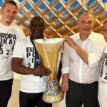 Eintracht Frankfurt present Europa League trophy to Tony Yeboah Tony Yeboah