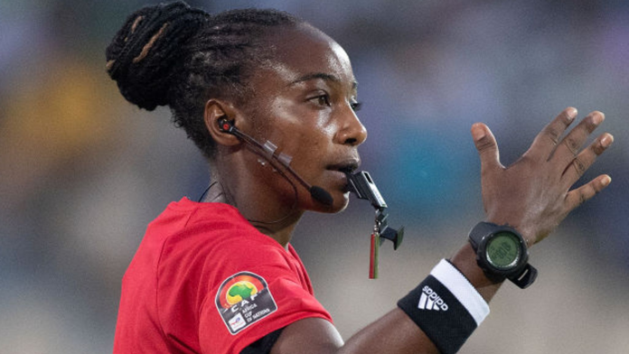 Salima Mukansanga is the first woman to referee a match at the finals of the Africa Cup of Nations