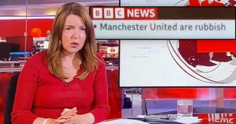 BBC apologises after ‘Manchester United are rubbish’ appears on screen