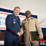 Gen Michael T Plehn, President of NDU in a handshake with Col Isaac Amponsah Source: Ghana Armed Forces