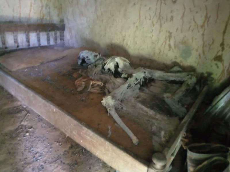 Skeletal remains of a 65-year-old man found in his room