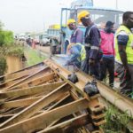 Damaged bridge at Abattoir, Tema Motorway