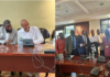 Andre Ayew and spokesperson, Fiifi Tackie