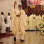 The suspension followed multiple warnings to Rev Fr. Robert A.K. Oduro who had refused to respond to any call extended to him by the Metropolitan Archbishop of Cape Coast, Most Rev Charles Gabriel Palmer-Buckle [in picture] for a dialogue on the issue