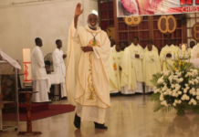 The suspension followed multiple warnings to Rev Fr. Robert A.K. Oduro who had refused to respond to any call extended to him by the Metropolitan Archbishop of Cape Coast, Most Rev Charles Gabriel Palmer-Buckle [in picture] for a dialogue on the issue
