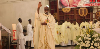 The suspension followed multiple warnings to Rev Fr. Robert A.K. Oduro who had refused to respond to any call extended to him by the Metropolitan Archbishop of Cape Coast, Most Rev Charles Gabriel Palmer-Buckle [in picture] for a dialogue on the issue