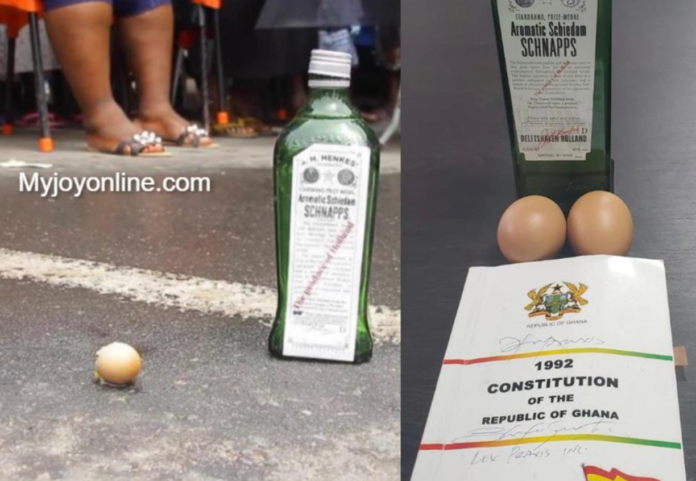 Fle photo: Eggs and schnapps | credit: Myjoyonline & A Plus/ Facebook