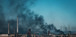 Smoke rises above the eastern Ukrainian city of Severodonetsk which is now believed to be mostly under Russian control. PC: GETTY IMAGES