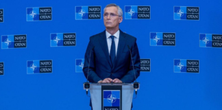 Nato's secretary-general speaking after a meeting with the military alliance's defence ministers on 16 June./ Image Credit: Getty Images